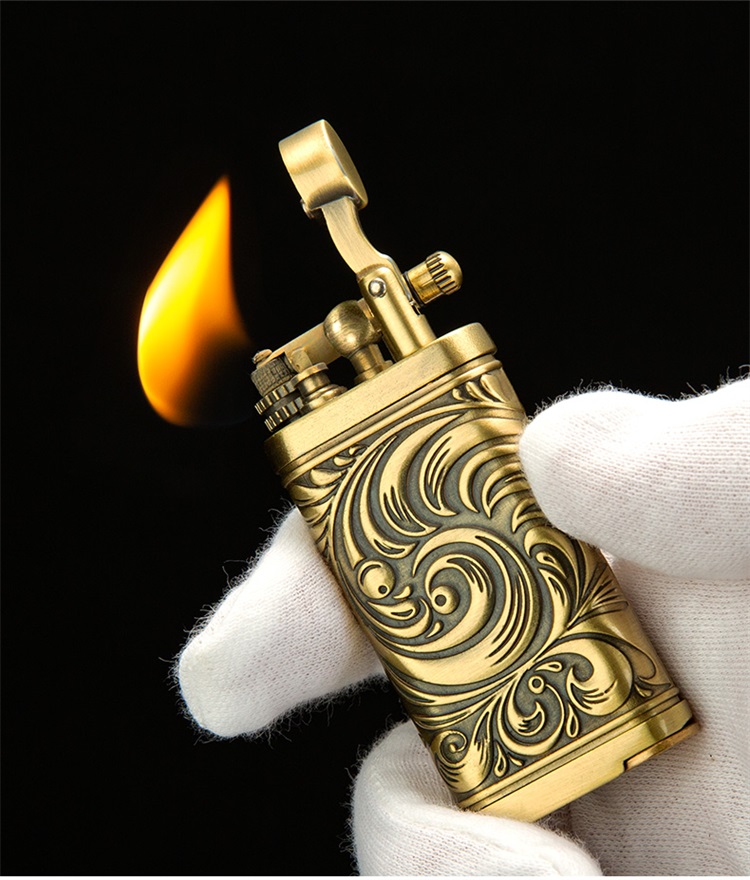 zppo打火机抽烟斗专用打火机充气雪茄火机复古潮流男士礼品 古铜色