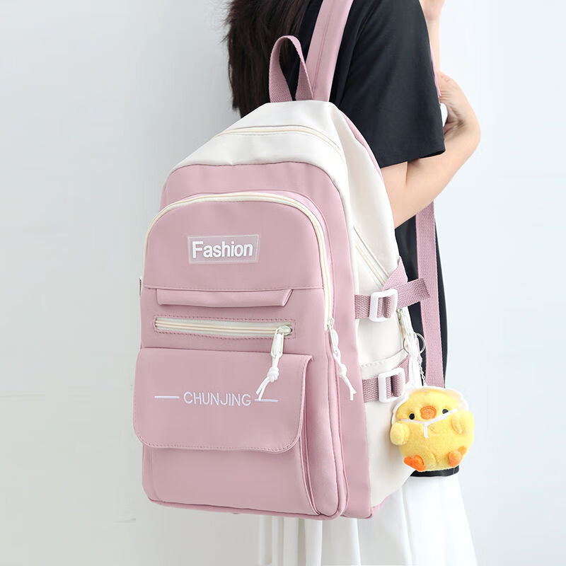 书包韩版双肩包高中生初中生中学生小校园双肩背包三到六年级大粉色