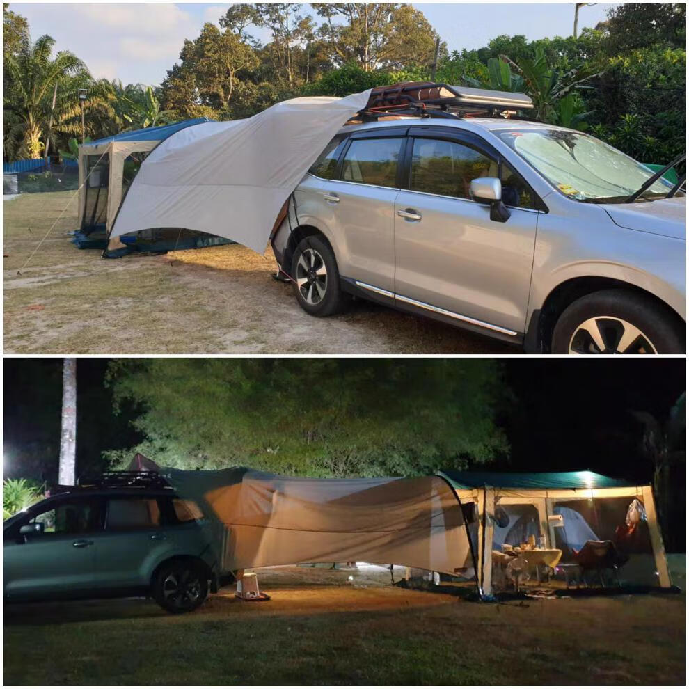 车尾帐篷 超大suv车边mpv车尾沙滩帐篷天幕遮阳棚户外露营野营防风防