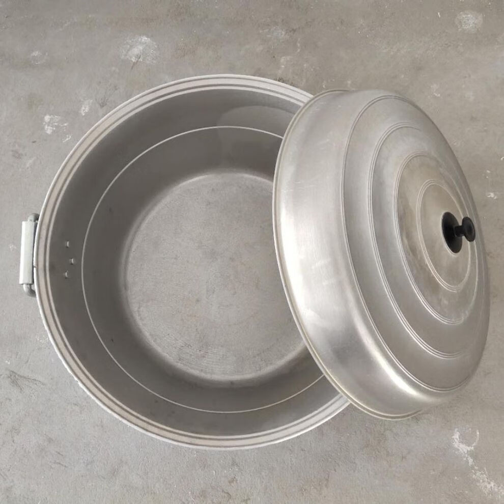 铝锅老式加厚铸铝煮肉锅大容量口径60公分有铝盖有蒸片重267斤容水量