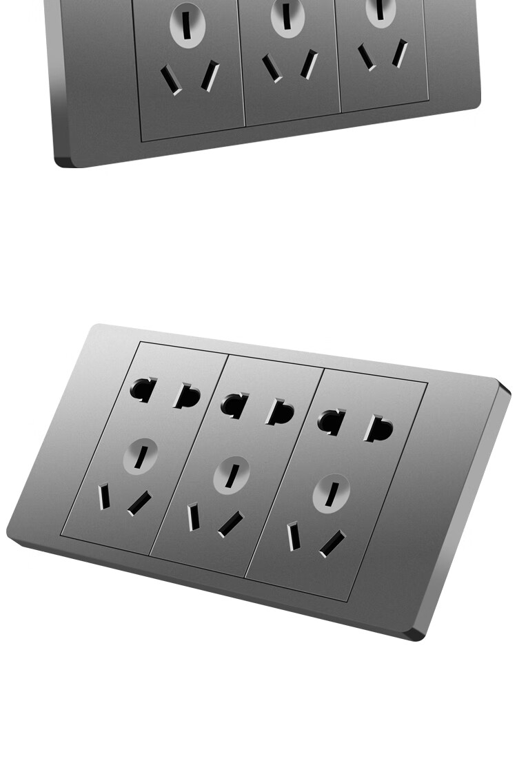 118型开关插座面板多孔家用厨房墙壁暗装6孔9九孔十二孔 四位三开五孔