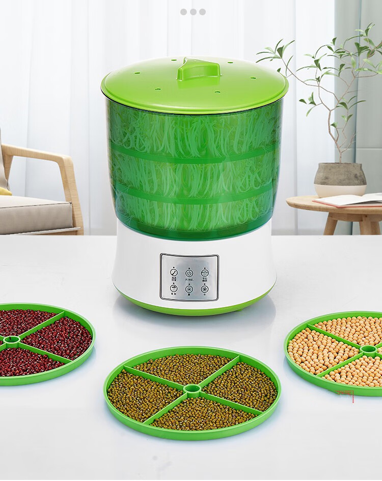自制豆芽机家用全自动生豆芽智能发豆芽神器商用家庭机小型豆芽罐3层