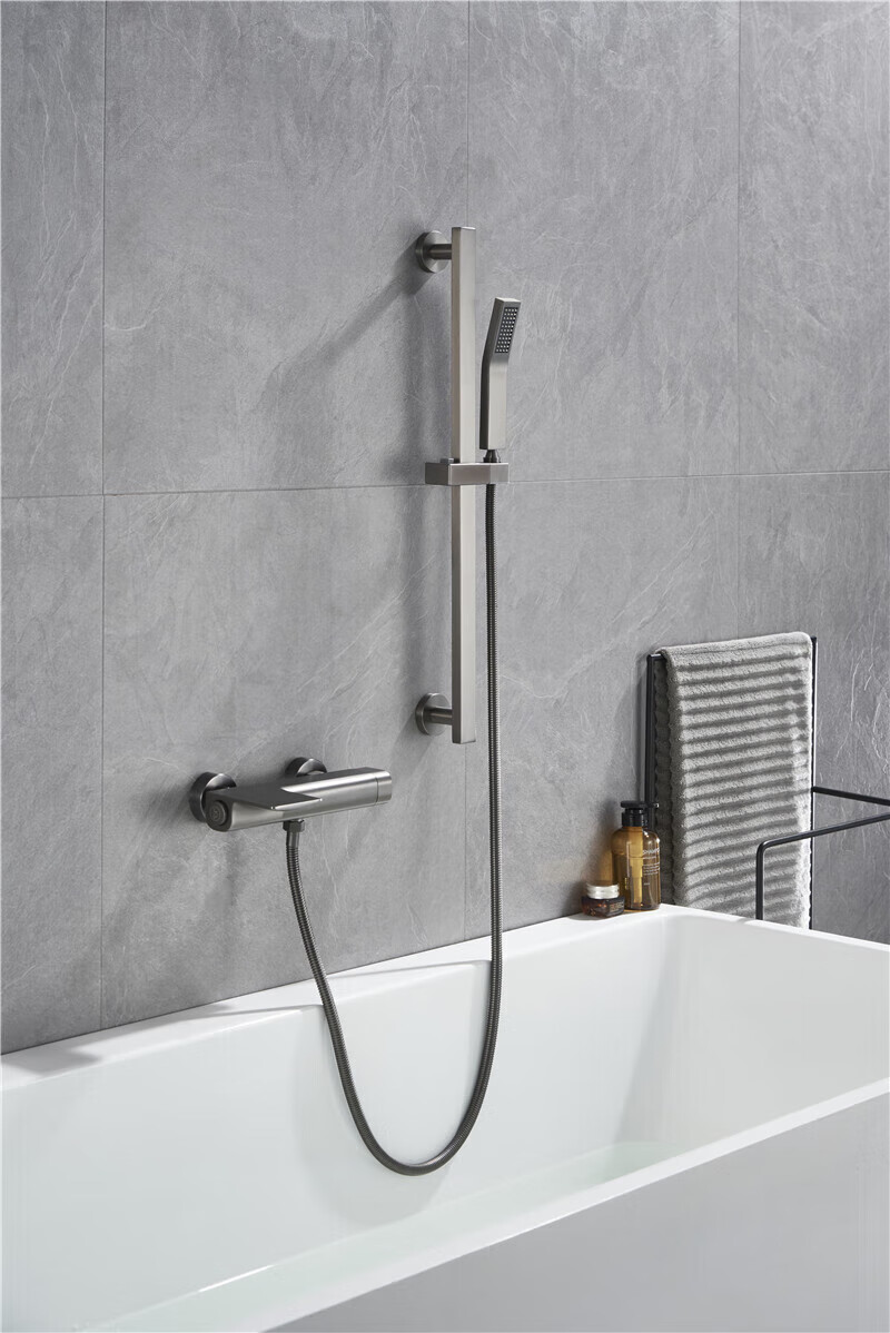 科勒(kohler)科勒(kohler)枪灰色浴室花洒套装卫生间浴缸瀑布冷热水