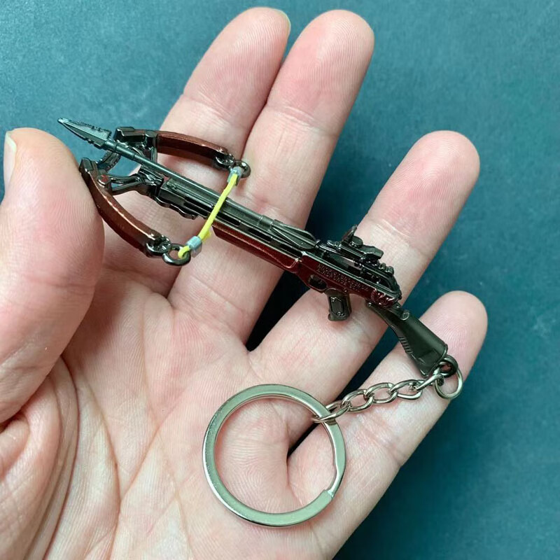 十字驽迷你驽弓驽箭十字驽弩弓箭模型挂件钥匙扣链金属吊坠精英和平
