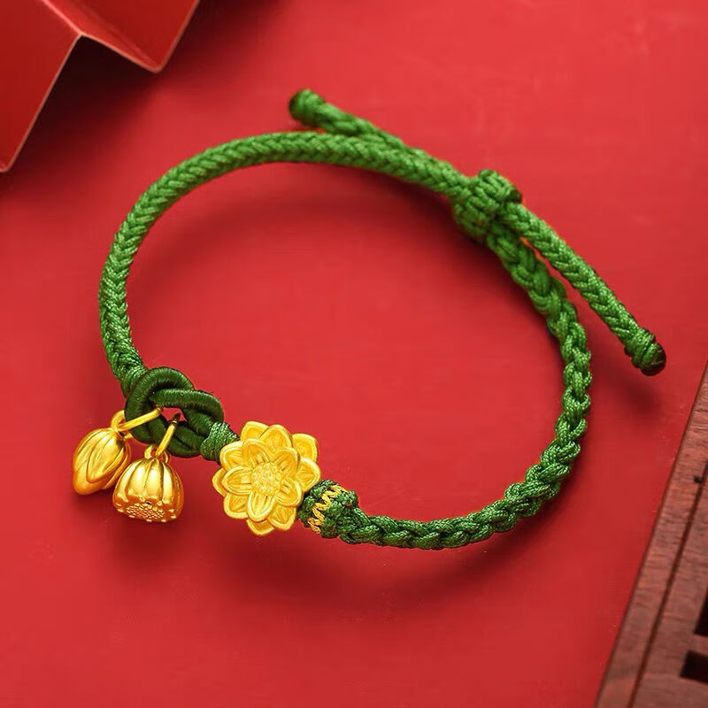 彬清高瑞品质妍妍手作莲花莲子手链女珠荷花编织同心结手绳两世欢送礼