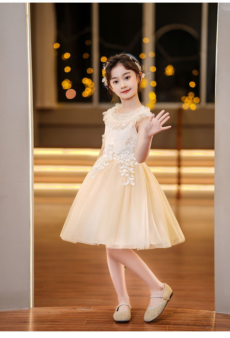 温仟轩儿童礼服女中大童9-12岁女童钢琴主持人花童服装走秀礼服女孩子