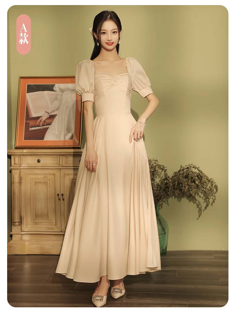 毕业典礼礼服毕业照衣服大学生高中毕业季礼裙子合影晚会演出服装 612