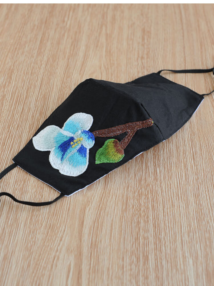 中国风刺绣口罩民族风立体绣花棉大码口罩春夏天季骑行防寒风防晒女