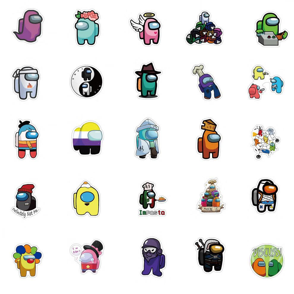 神孩子太人狼人杀贴纸 amongus太人涂鸦贴纸太狼人杀行李箱笔记本电脑