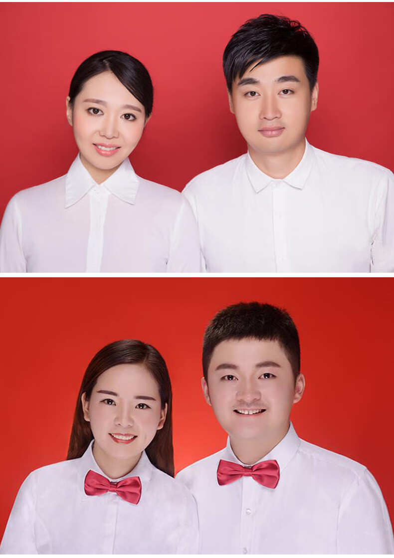 结婚证衣服证件照情侣结婚登记照装男女款上衣领证衬衣结婚男款白色长