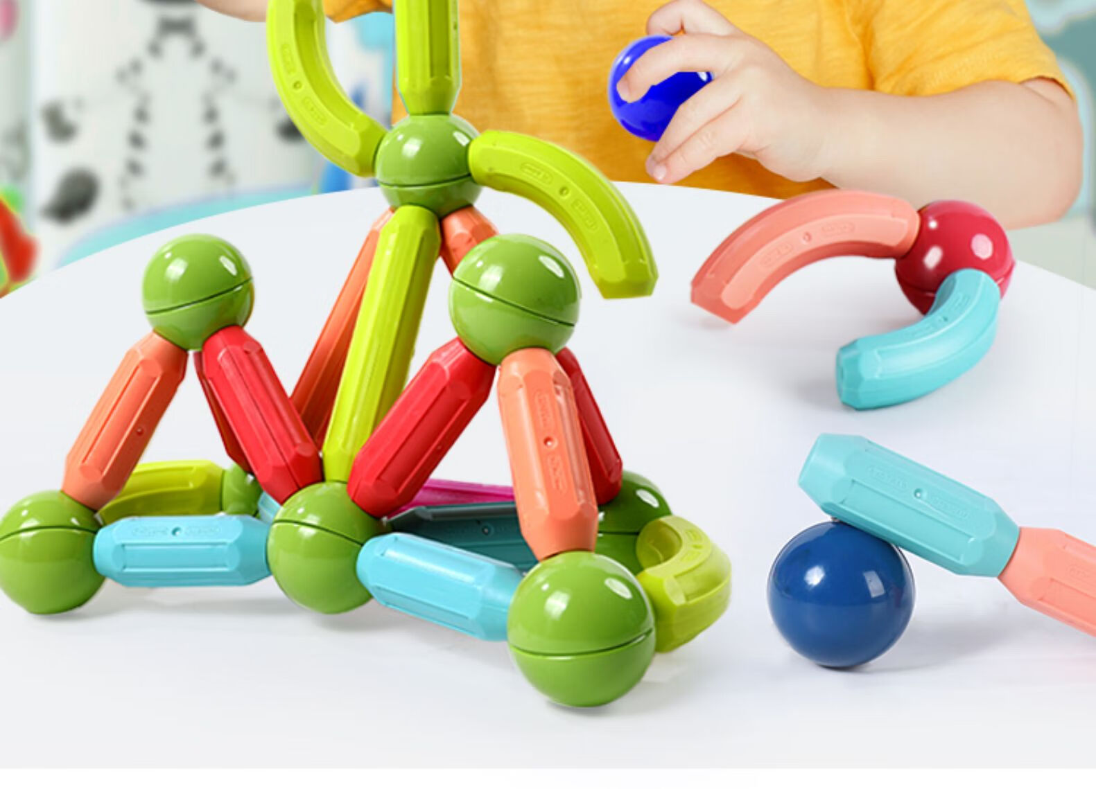 百变磁力棒积木玩具儿童236岁早教启智磁铁积木大颗粒创意拼插吸铁石