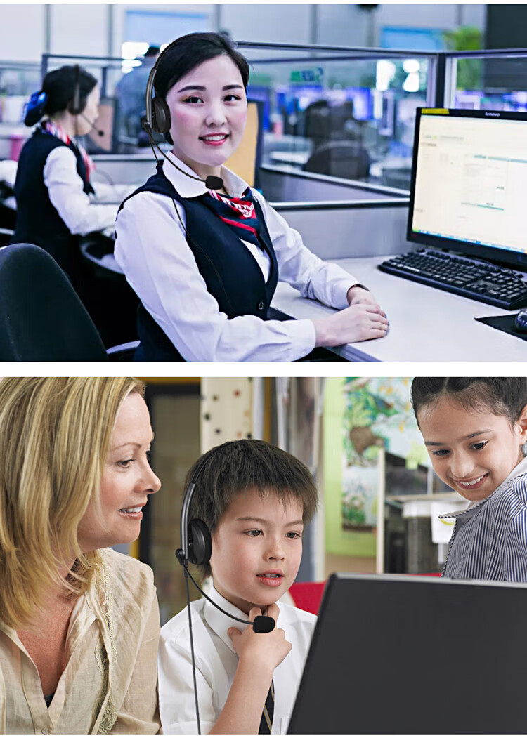 话务耳机电销专用头戴式客服耳机电话英语听力学习电脑usb手机耳麦