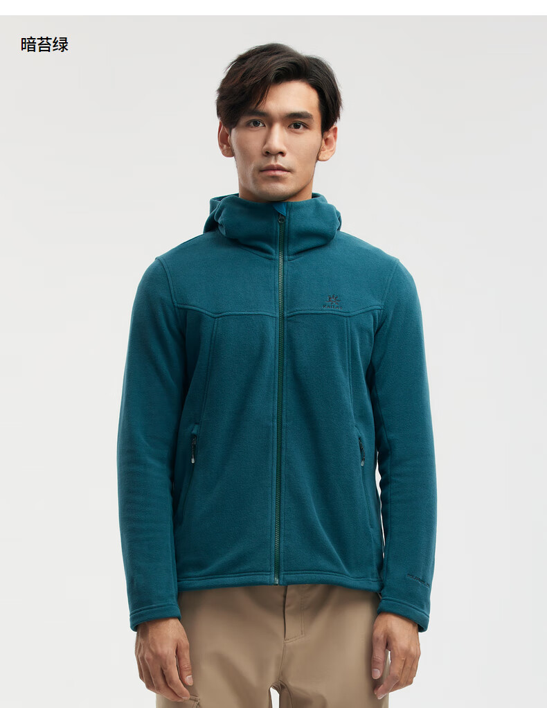 凯乐石抓绒衣男款21秋冬新款户外polarmate200加厚连帽开衫抓绒外套暗