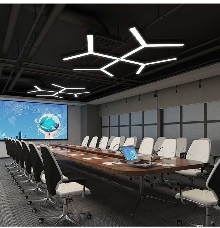 吊顶条形格栅办公室吸顶吊灯店铺商铝方通专用灯 直角款-10x120【黑色