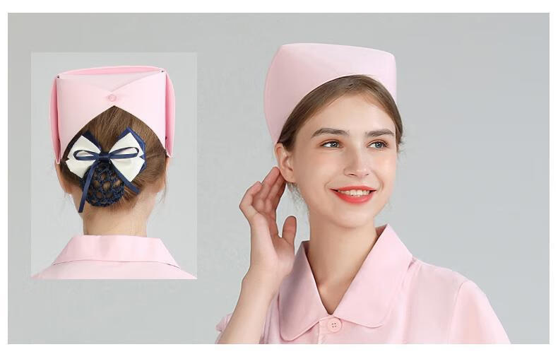 冬帽护士帽女白色均码燕尾帽室诊所工作帽医院学校实习生蓝色帽子护士