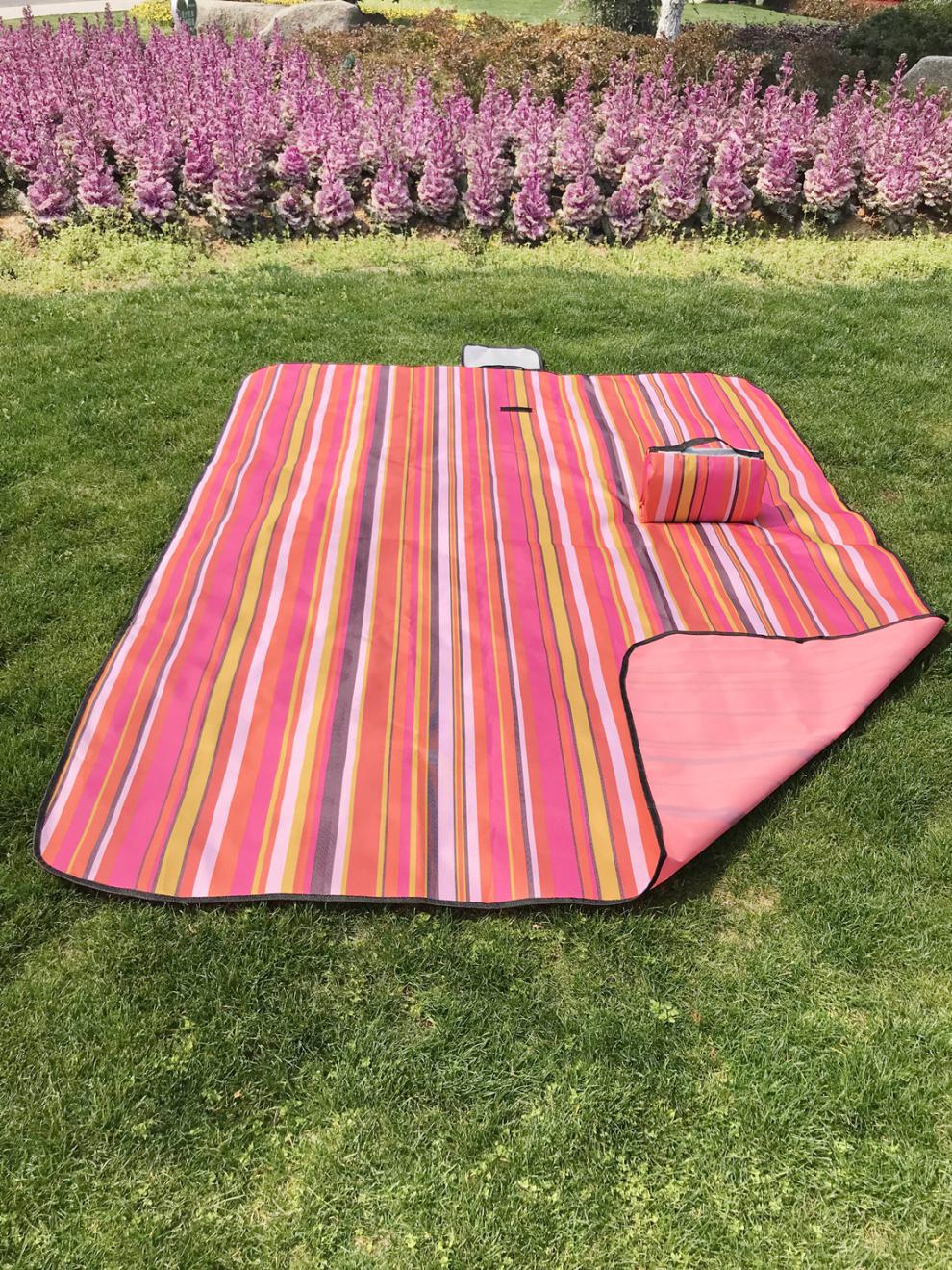 郡格野餐垫防潮垫户外野炊沙滩帐篷地垫防水草坪垫子野餐布红色条纹