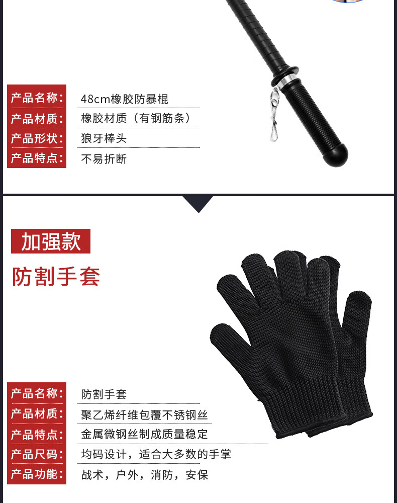 10039131778031商品名称:探照者 安保器材 保安器材8八件套 防暴头盔