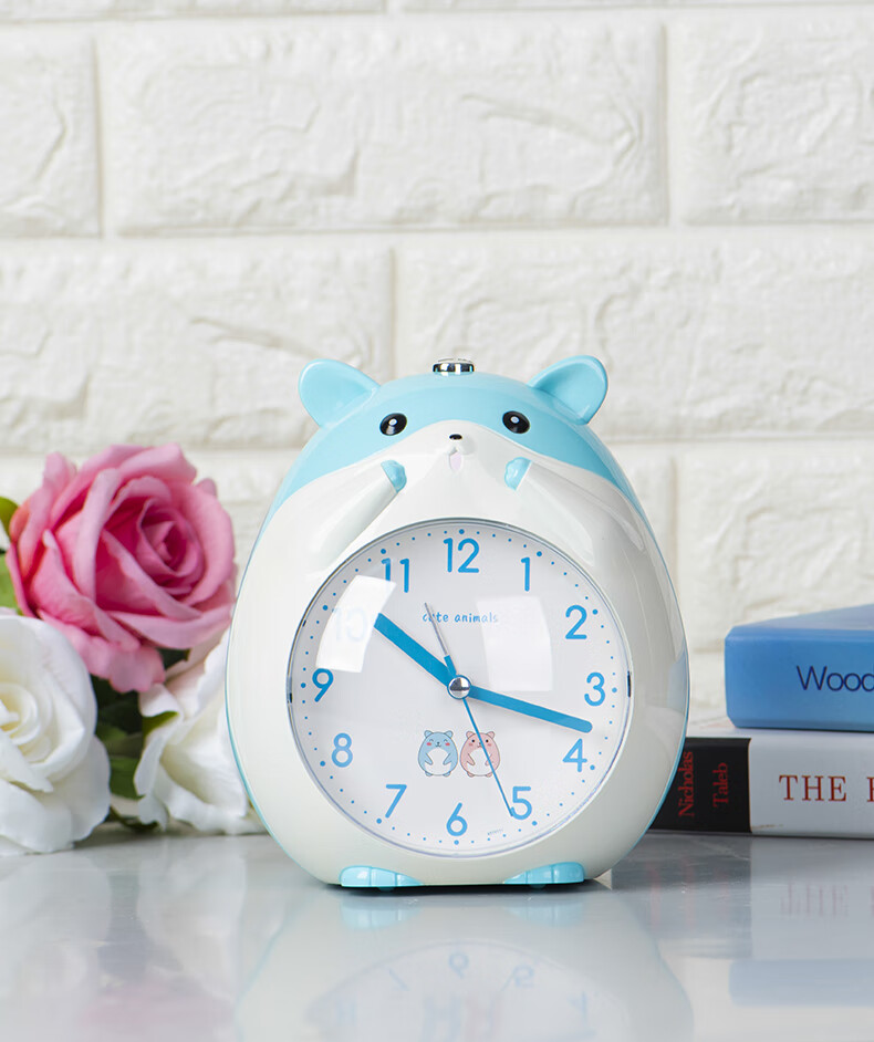 闹钟起床神器儿童女孩卡通贪睡会说话学生用可爱卧室静音床头钟粉色