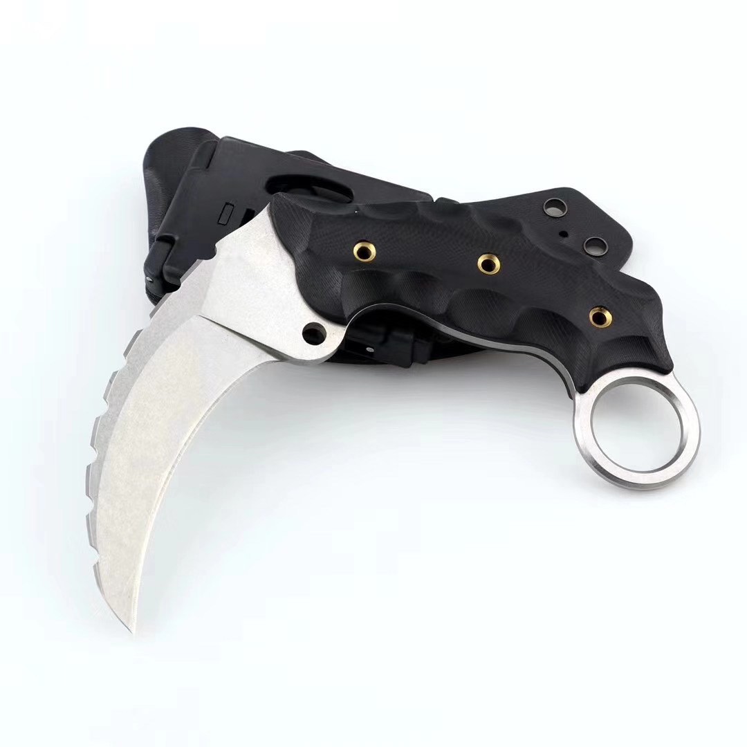 硕哥 新款刀石洗沧桑石洗刀户外直刀野营用刀身高硬度爪子刀g10防滑纹