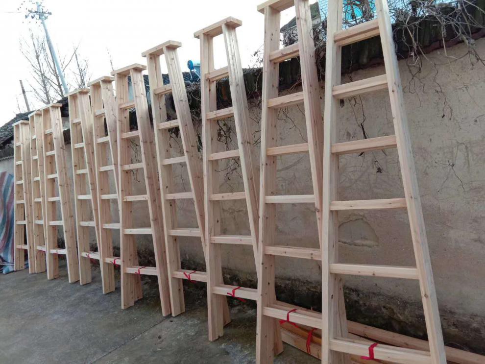 奥德雅 人字梯木梯家用木加厚梯子加强版折叠梯双侧梯水电梯工地装修