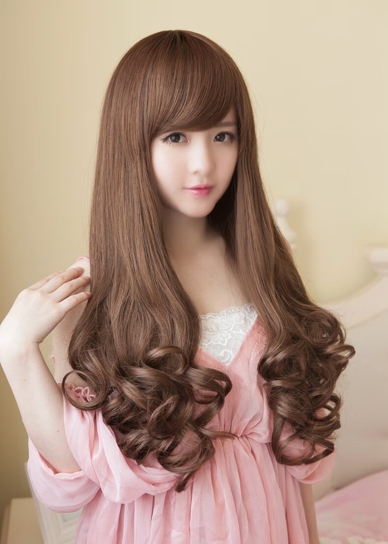 fanfushi范富诗假发女长卷发女士发型韩国大波浪斜刘海假发套长发蓬松