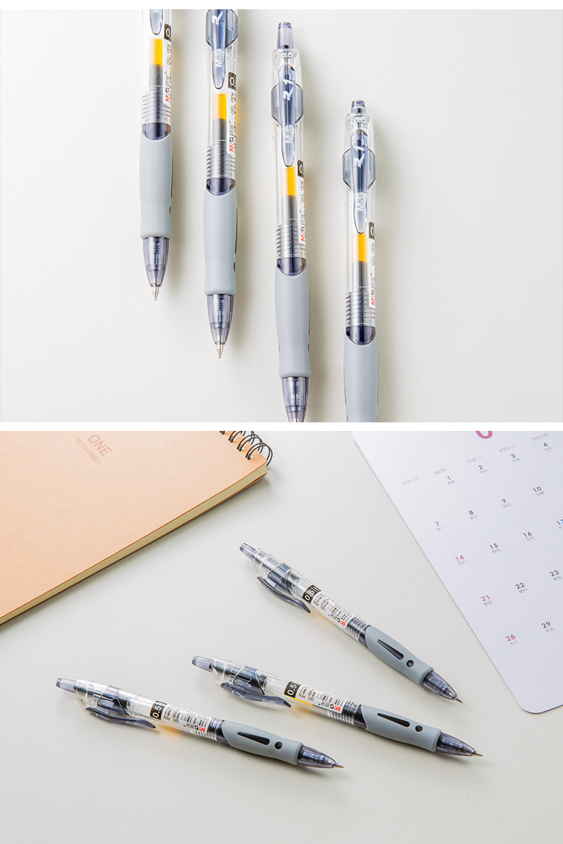 5黑色水笔按动式碳素笔走珠笔头学生考试专用刷题学习商务办公简约