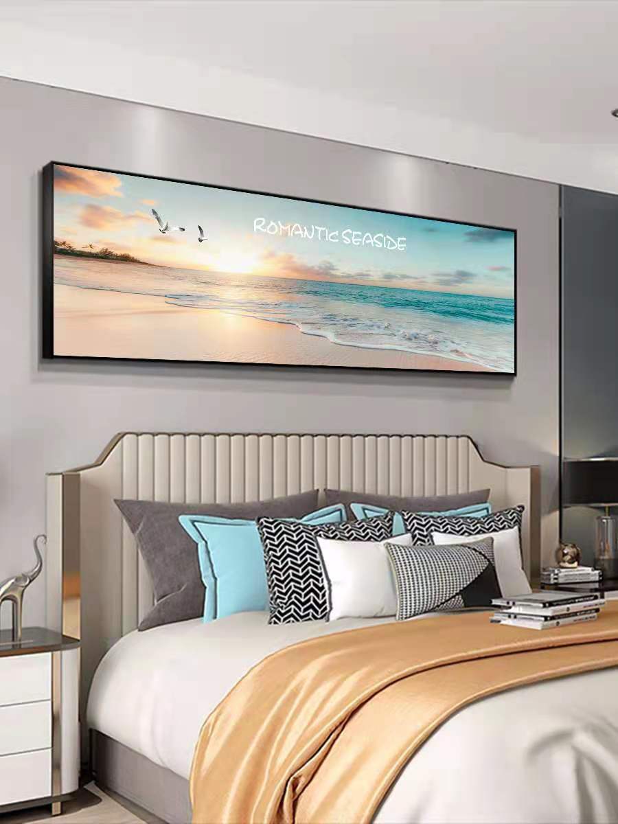 卧室画床头画温馨卧室装饰画夫妻主卧床头挂画现代简约横幅酒店房间