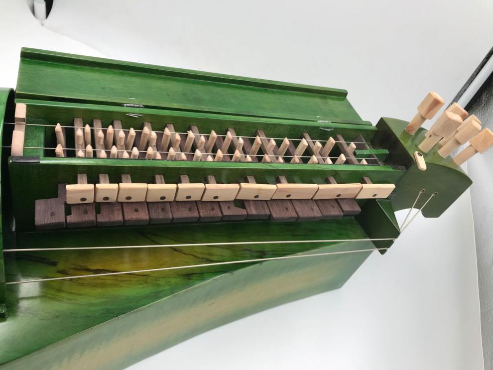 特色手摇风琴绞弦琴 摇弦琴 6弦24键手摇风琴纯手工制作定制款 橘黄