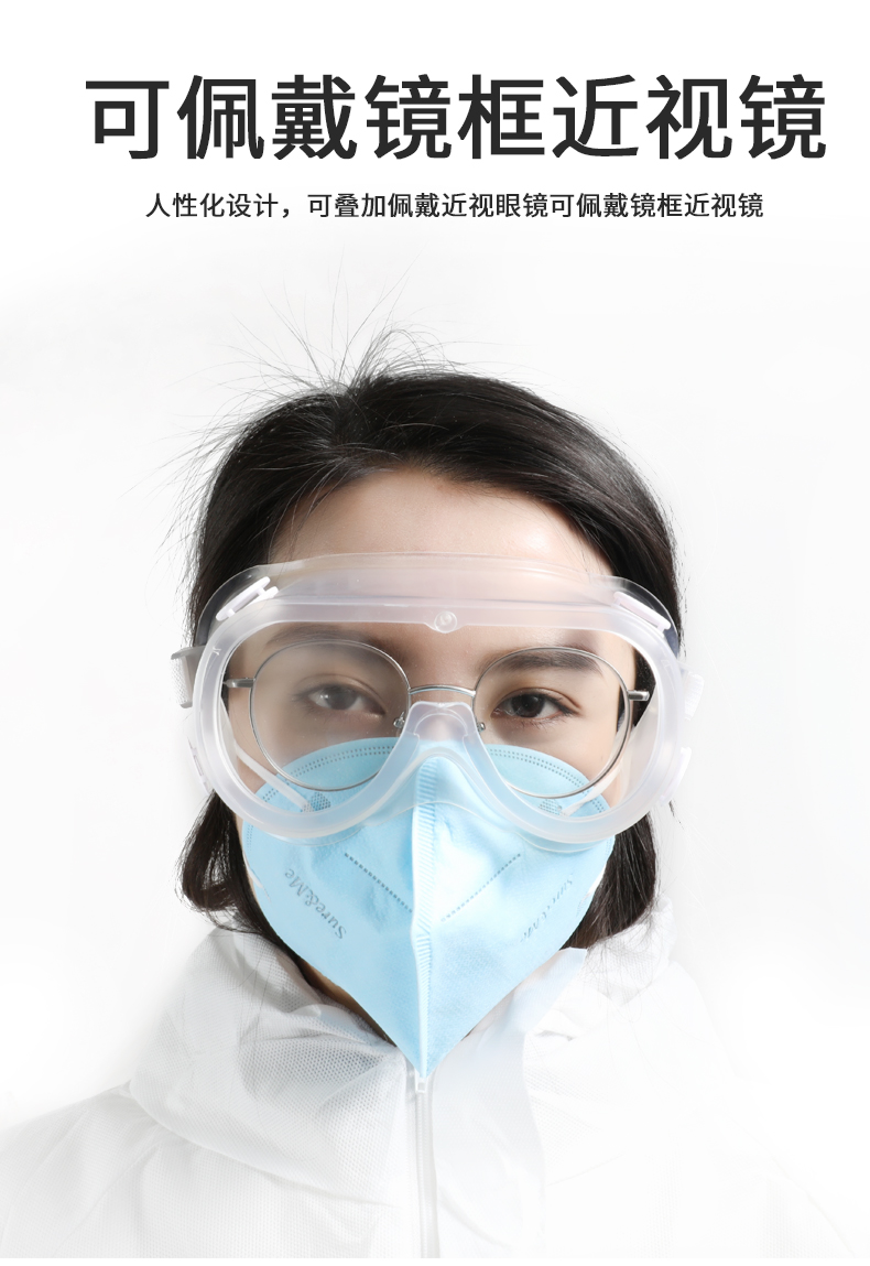 医用护目镜防护镜隔离眼罩面罩平光眼镜眼睛罩疫情防疫用品成人医用护