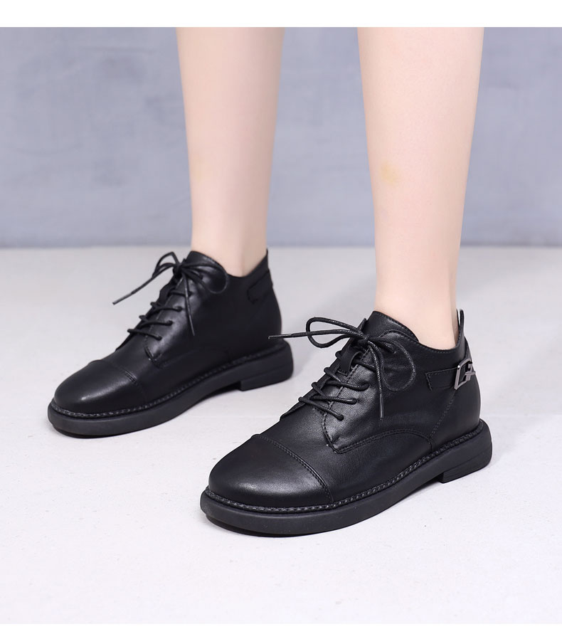 南极人马丁靴女2021年新款真皮防滑小皮鞋女英伦风短靴女春秋单靴大码