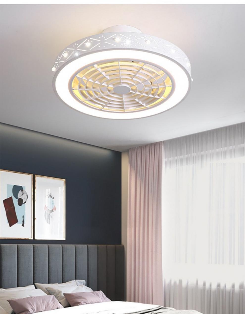 花思雨 客厅灯带风扇吸顶风扇灯卧室书房餐厅吊扇灯现代北欧客厅电扇