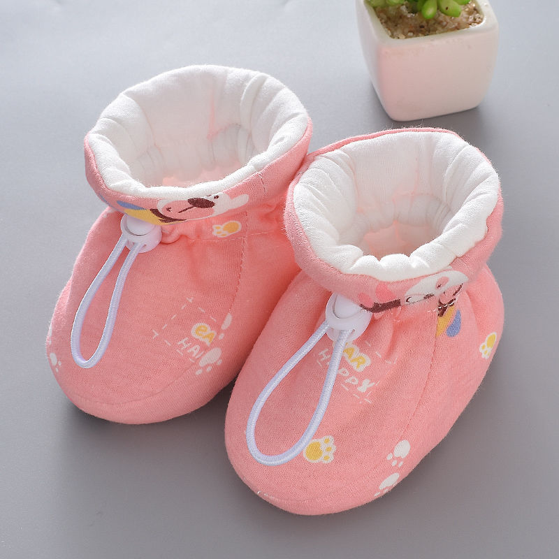 婴儿鞋子软底暖棉鞋夹棉护脚套01岁新生儿男女宝宝学步鞋秋冬款透明