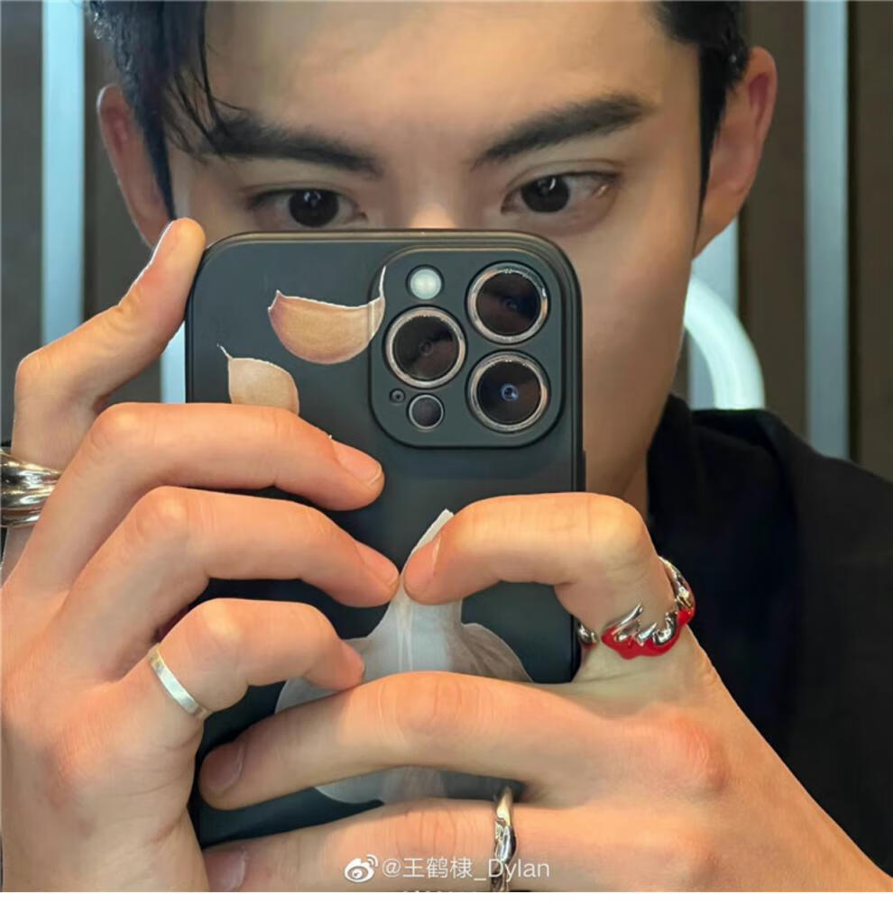 苍兰诀幽玉戒王鹤棣同款戒指男钛钢不掉色素戒尾戒指环情侣对戒潮