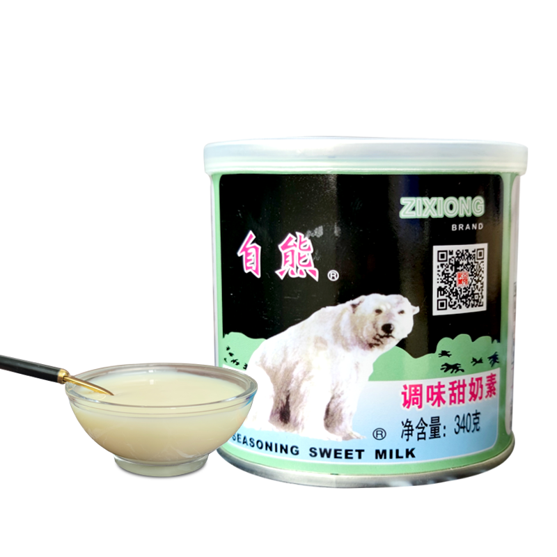 百强炼乳 自熊炼乳340g*24 炼奶调味甜奶素奶茶咖啡烘焙奶茶原料