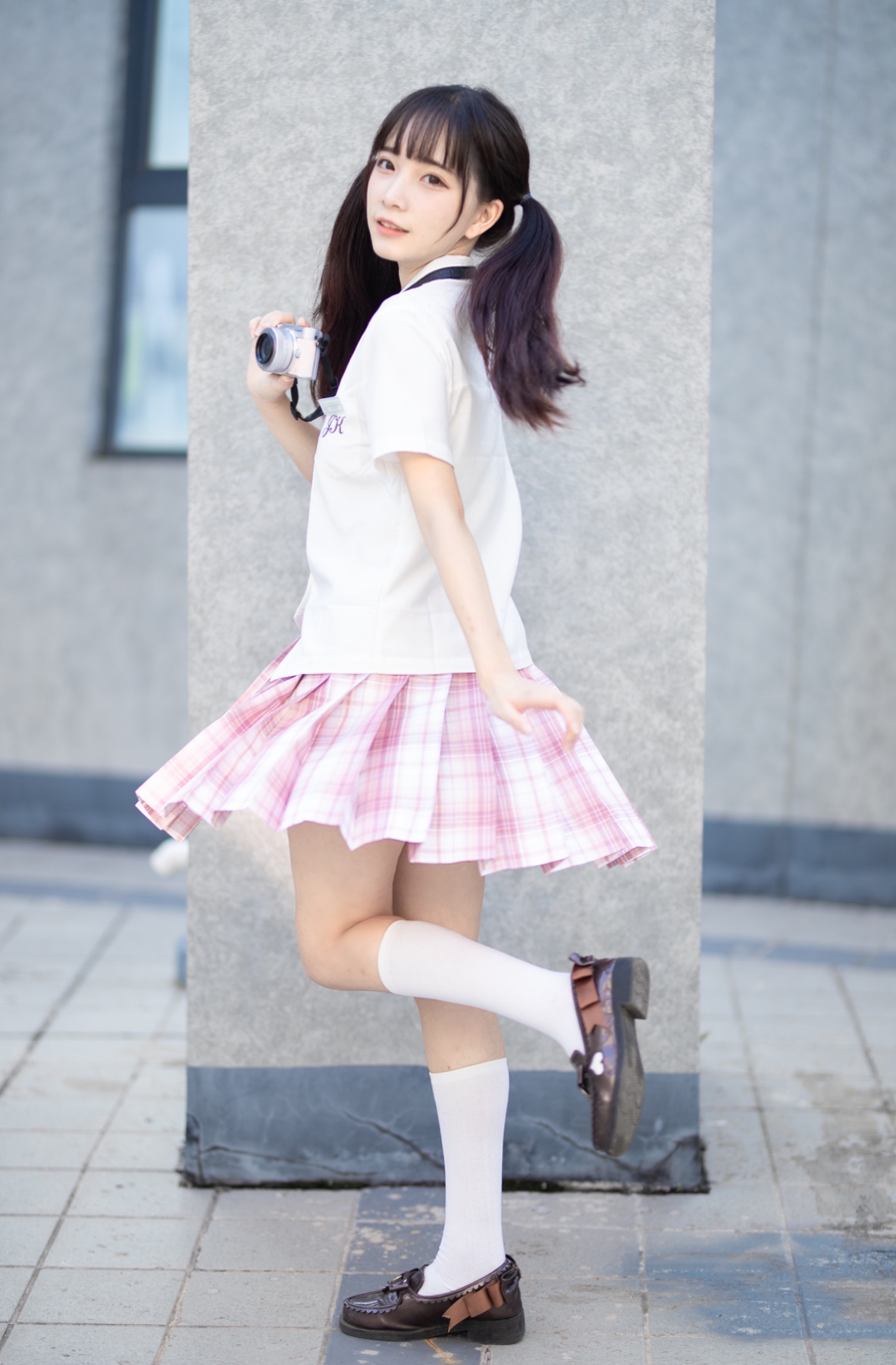 御茶家白桃原创jk制服格裙短长早春百褶半身裙现货42裙长现货m