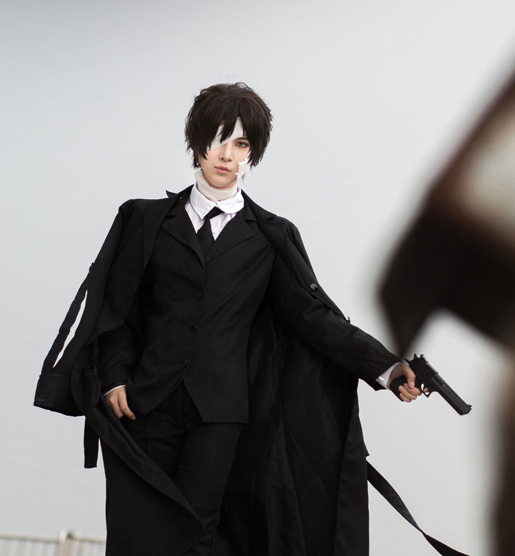 太宰治cos服文豪野犬cosplay套装黑时代黑色风衣动漫男现货 太宰治