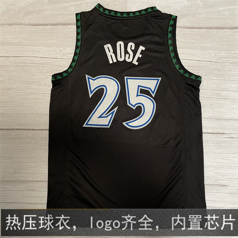 滕讯体育同款森林狼罗斯球衣 25号巴特勒篮服城市版紫色复古黑加内特