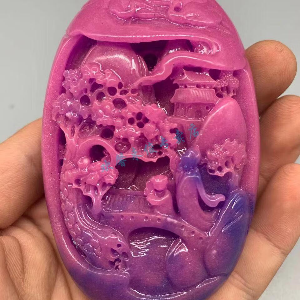 手把件玉石南非苏纪石玉石原石舒俱来寿比南山送老人礼物手把件