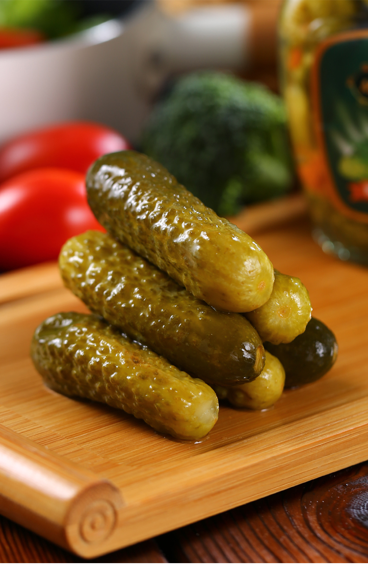 俄罗斯风味酸黄瓜俄式腌制小青瓜三明治汉堡瓶装网红食品480克 酸黄瓜