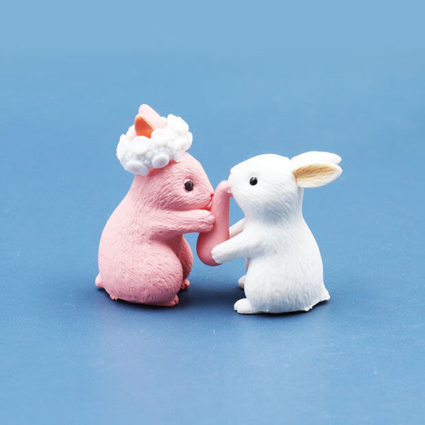 精品装饰摆件可爱小兔子仿真迷你小动物塑料模型玩偶卡通微景观摆件