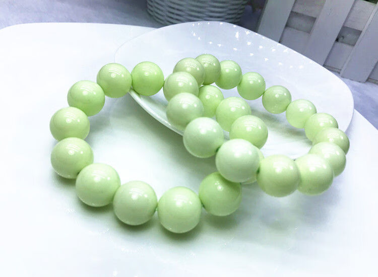 慕绢珠宝柠檬松石手链单圈手串苹果绿松石手珠佛珠三圈 10mm 单圈