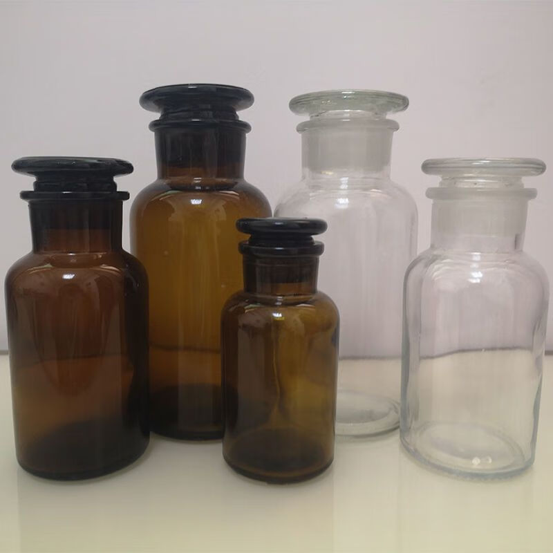 酒精玻璃瓶透明125毫升医用药棉密封瓶子试剂瓶避光瓶棕广口瓶60ml