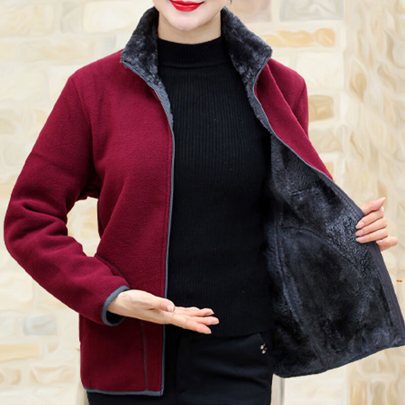 保暖抓绒夹克秋冬休闲摇粒绒外套保暖冲锋摇粒绒外套女加厚加绒秋冬季