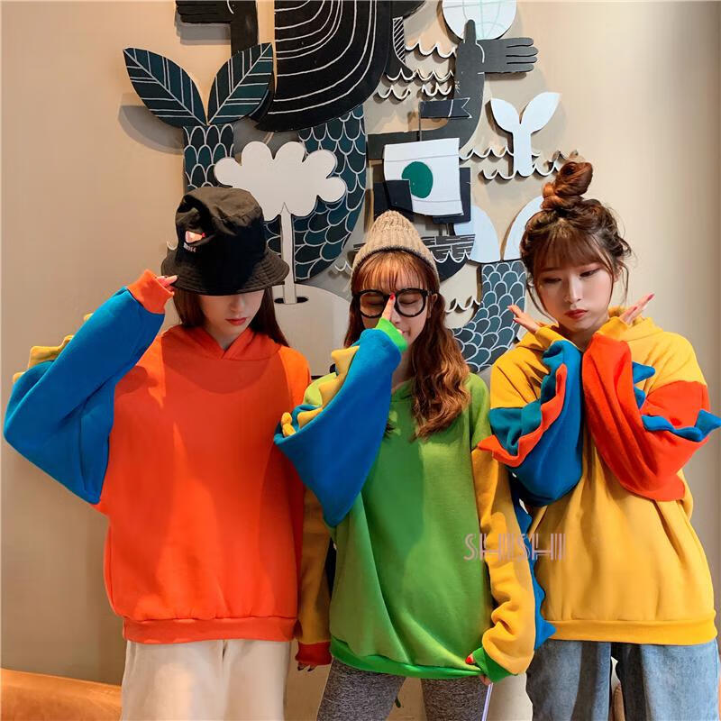 闺蜜装卫衣初中生高中生不一样的恐龙闺蜜装三人姐妹装宽松韩版卫衣女
