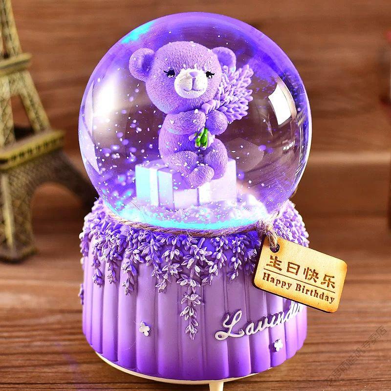 情人节礼物女生生日礼物水晶球音乐盒八音盒雪花送男女生闺蜜小朋友