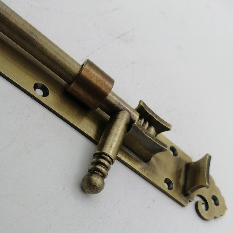 中式大门插销仿古花园门窗户铜天地插销门闩地插加长木门栓插锁 18cm