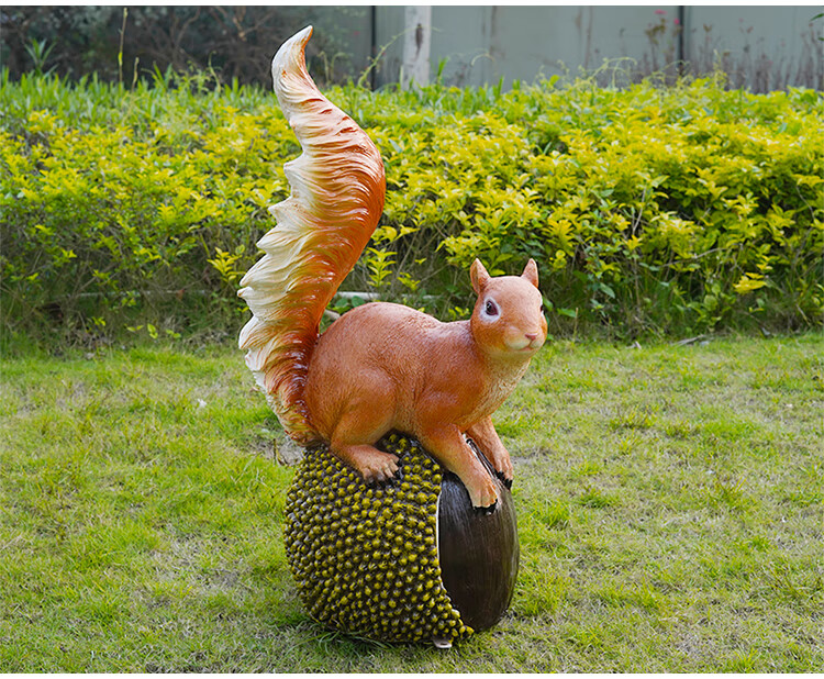仿真大型松鼠雕塑假的塑料园区景观动物摆件摆设小品模型草坪室外坐