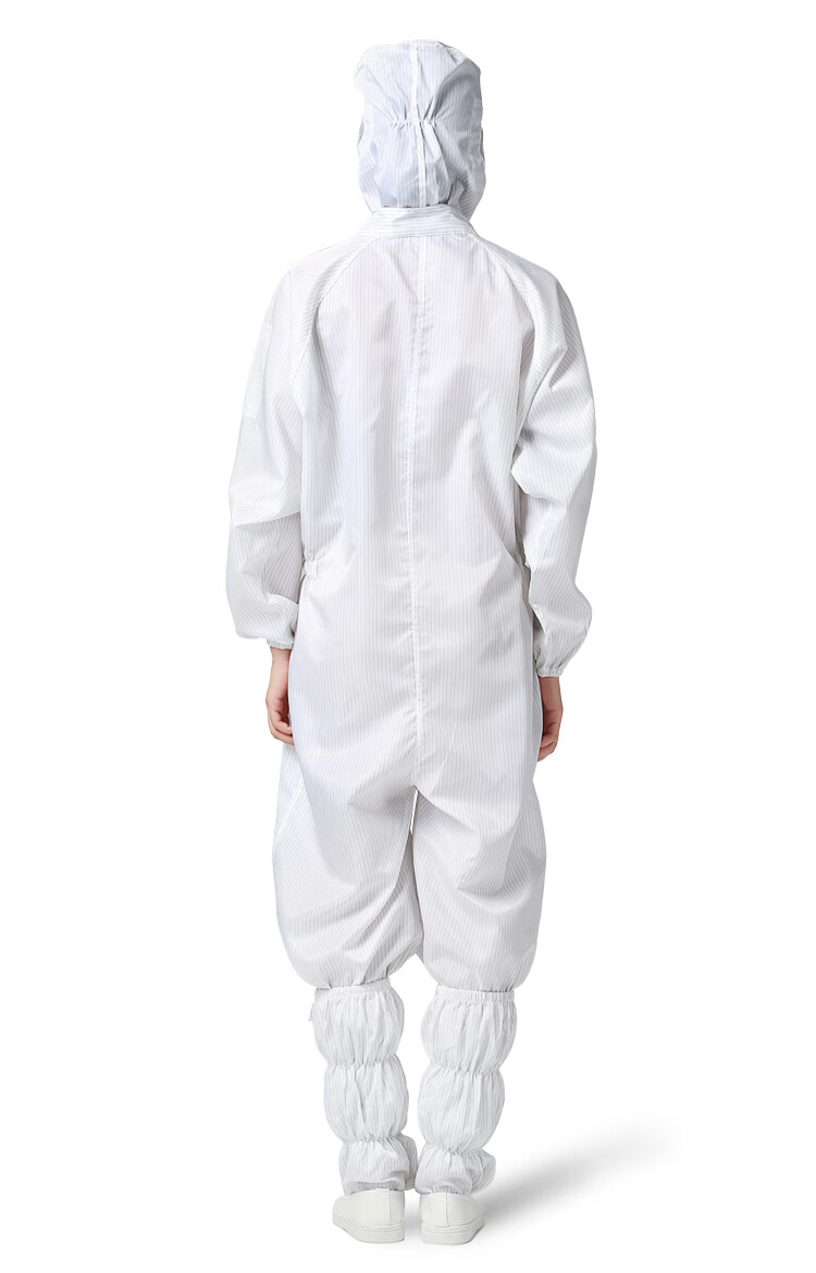 无尘服连体配鞋全身服工作服加鞋子净化服防尘服无尘衣服 粉色分体连