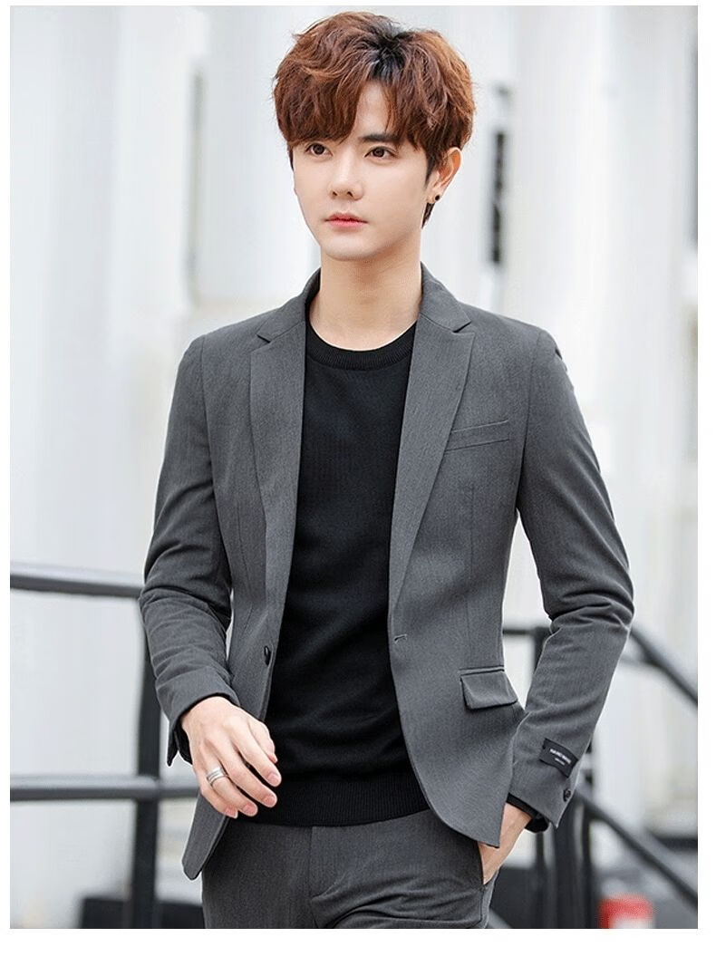 高品质西服男2021新款休闲西服男修身正装帅气韩版上衣单件小西装男士