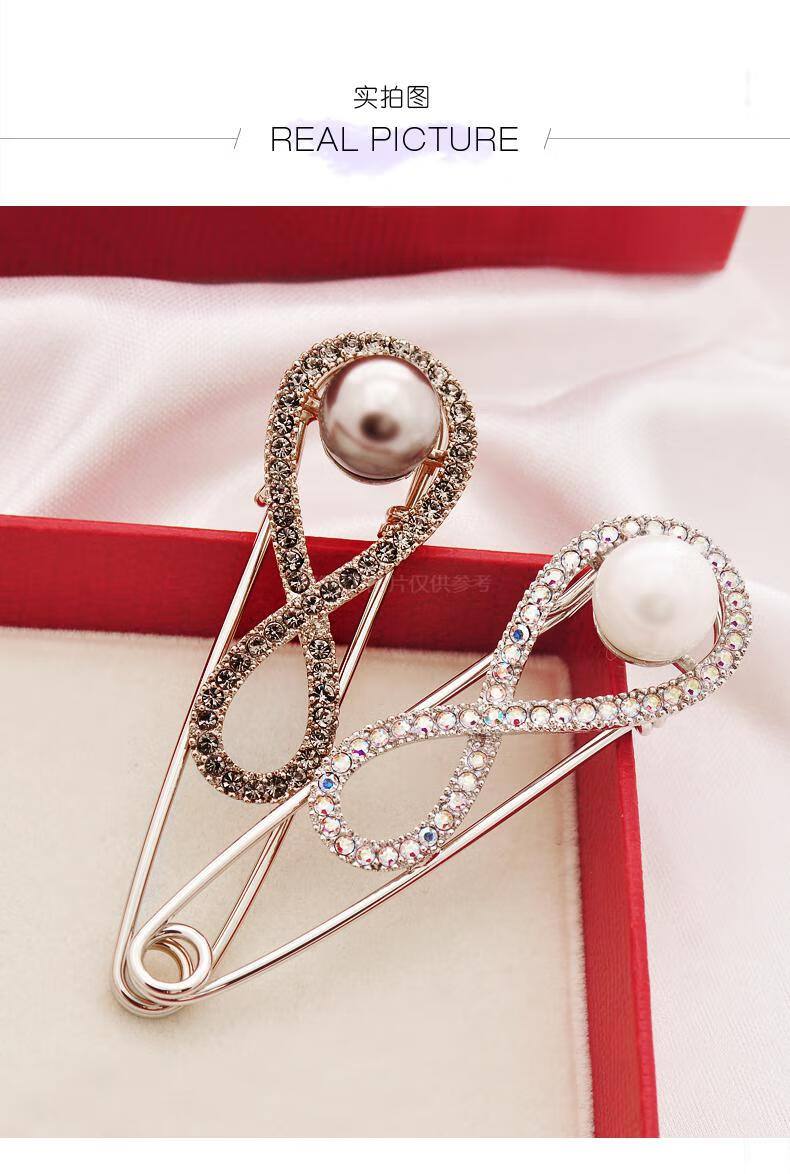 deserteagle饰品胸针别针胸花简约人造珍珠时尚大别针女士毛衣开衫